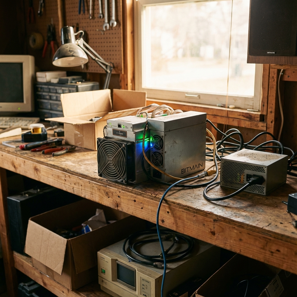 Early mining setup in 2017